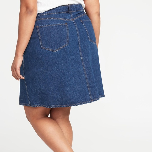 High-rise Secret-slim Pockets Plus sz Denim skirt - Picture 2 of 2